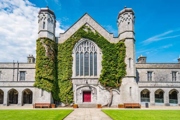 The Quadrangle Building National University of Ireland Galway Ireland The Quadrangle Building on the National University of Ireland campus in Galway Ireland on a sunny day. galway university stock pictures, royalty-free photos & images