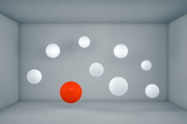 istock 3D Flying Spheres, Teamwork and Leadership Concept, Minimal Design 1173963536
