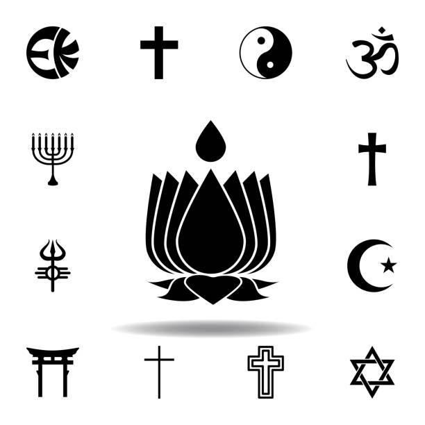 ilustrações, clipart, desenhos animados e ícones de símbolo da religião, ícone do ayyavazhi. elemento da ilustração do símbolo da religião. o ícone dos sinais e dos símbolos pode ser usado para o web, logotipo, app móvel, ui, ux - ayyavazhi