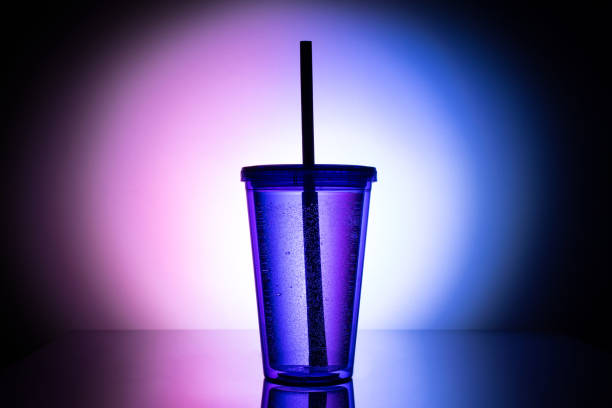 istock Plastic cup. Bottle for drink water with black straw. 1173969801