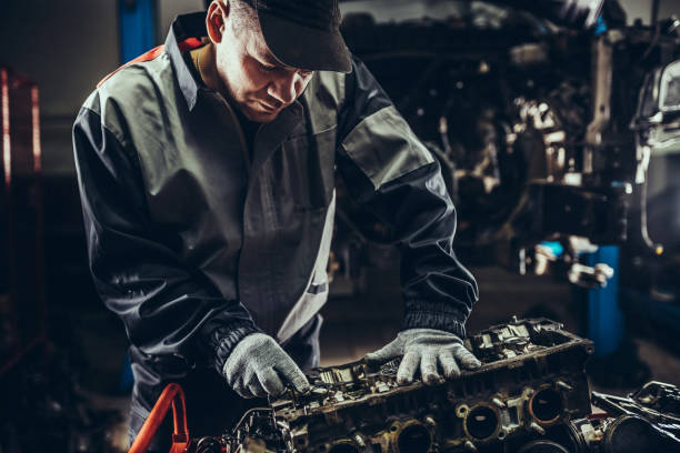 istock Engine repair in auto repair shop 1173977822
