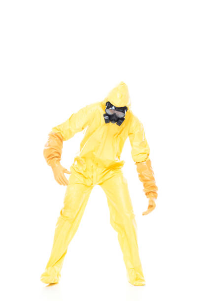 istock Man in protective clothing lifting / holding invisible object 1173978484