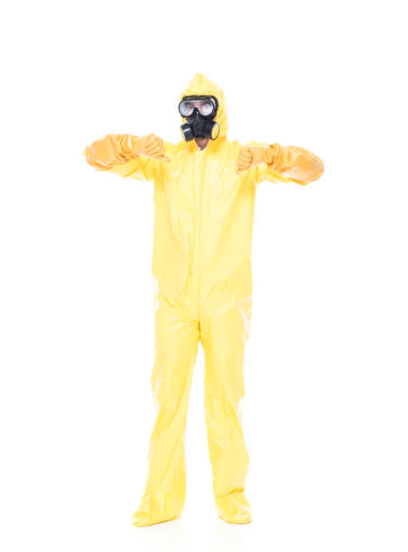 istock Man in protective clothing with thumbs down 1173980179