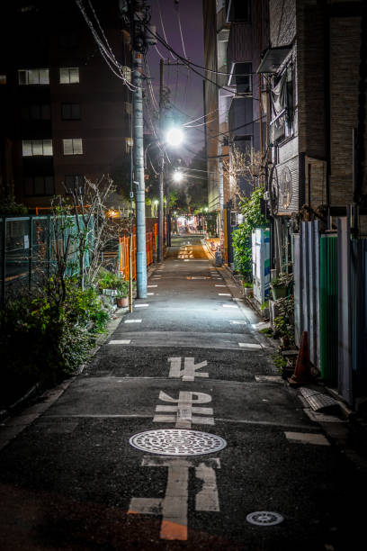 Sight of the alley back Sight of the alley back. Shooting Location: Tokyo metropolitan area 警戒 stock pictures, royalty-free photos & images