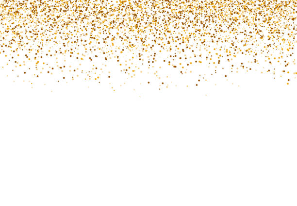 stockillustraties, clipart, cartoons en iconen met sprankelende glitter. vallende goud stof geïsoleerd op witte achtergrond voor partij, bruiloft, posters, kaart, kerstmis, nieuwjaar, gelukkige verjaardag. vector illustratie - gold confetti
