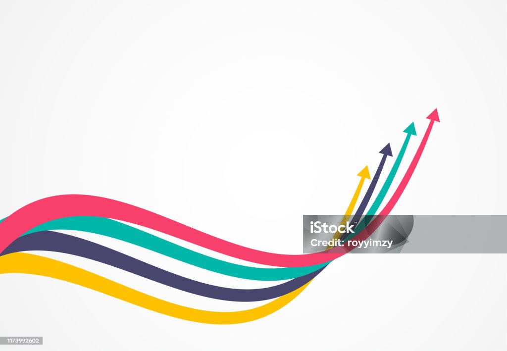 Flèches de croissance financière avec coloré. Illustration de vecteur - clipart vectoriel de Croissance libre de droits