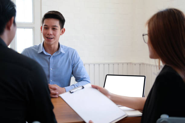 istock human resource team interviewing candidate for job vacancy. applicant explaining profile for career recruitment 1173999793
