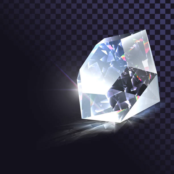 Vector diamond Vector sparkling diamond, gem, shiny jewel dispersion stock illustrations