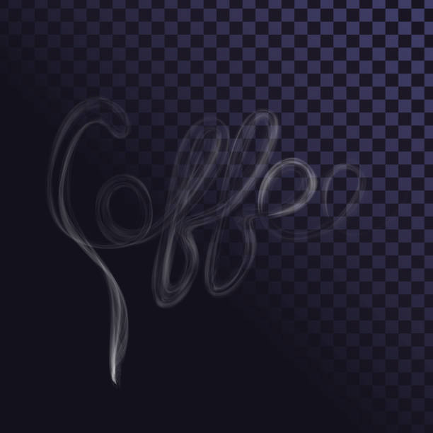 Smoky word "Coffee" Smoky effect, the word "Coffee" from smoke fog transparent stock illustrations