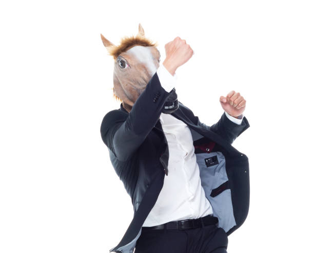 istock Businessman horse fighting 1174016342