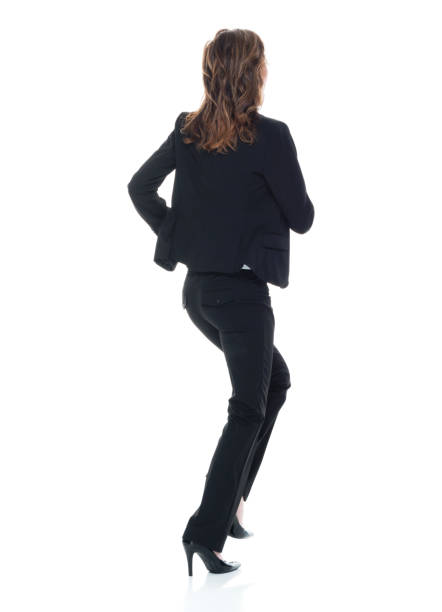 Businesswoman standing on white background, cutout, isolated,