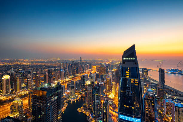 istock Dubai Marina Skyline at sunrise. 1174021368