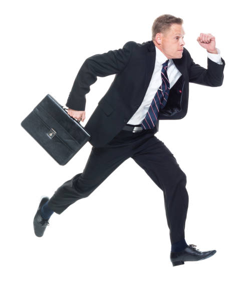istock Businessman is running and jumping 1174035122
