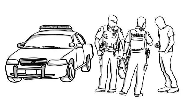 Vector illustration of Policing The Streets