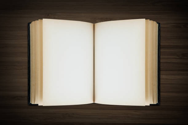 istock Open book on wooden background 1174064195