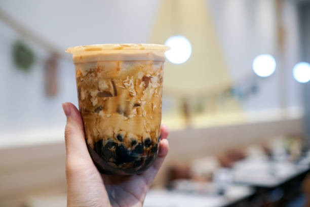 istock Iced milk tea with brown sugar bubble. 1174066357