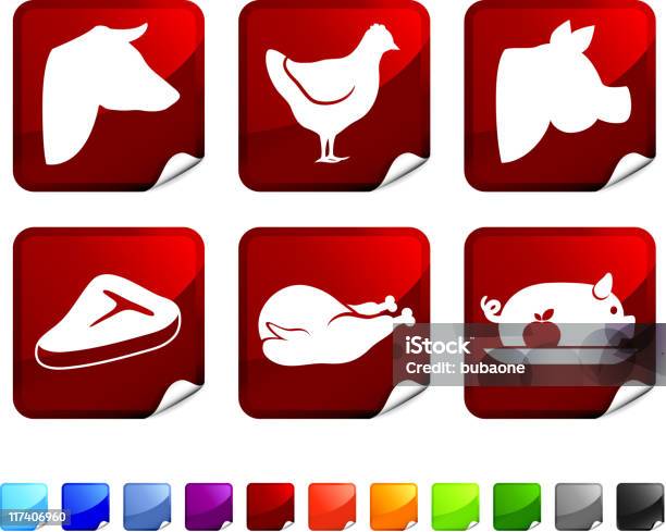 Meat Types And Products Royalty Free Vector Icon Set Stock Illustration - Download Image Now