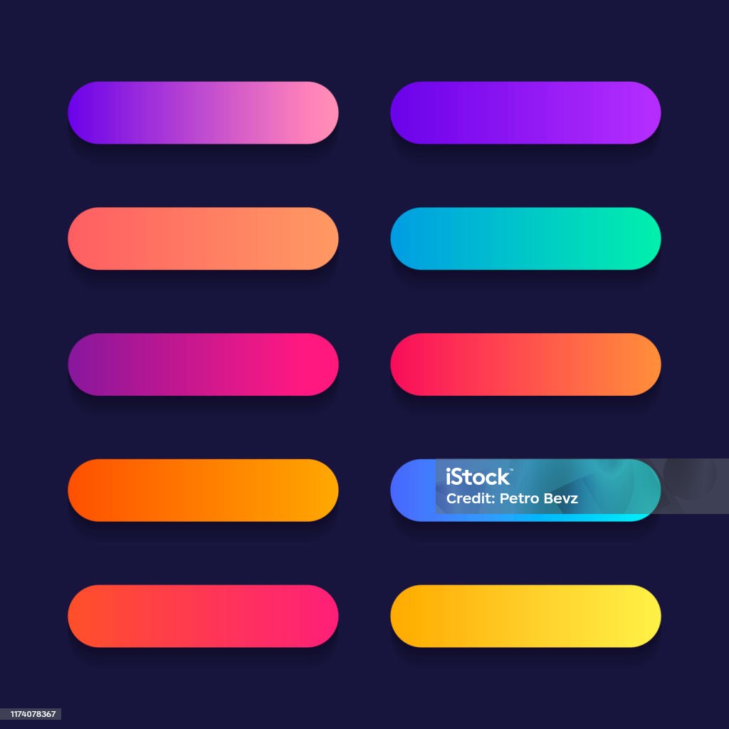 Linear Button Super Set Of Button Gradient Style With Shadow For Website Ui Mobile ...