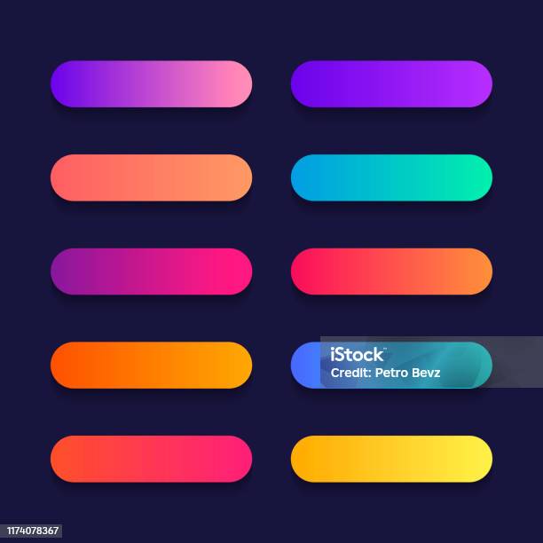 Best Button Gradient Examples Super Set Of Button Gradient Style With Shadow For Website Ui Mobile ...