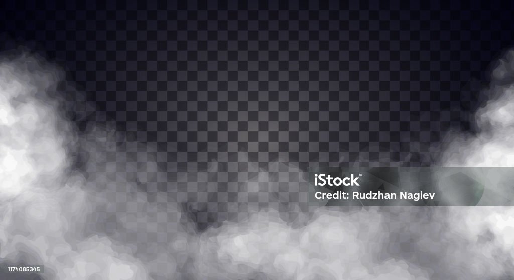 Witte mist of rook op donkere kopie ruimte achtergrond. - Royalty-free Rook vectorkunst