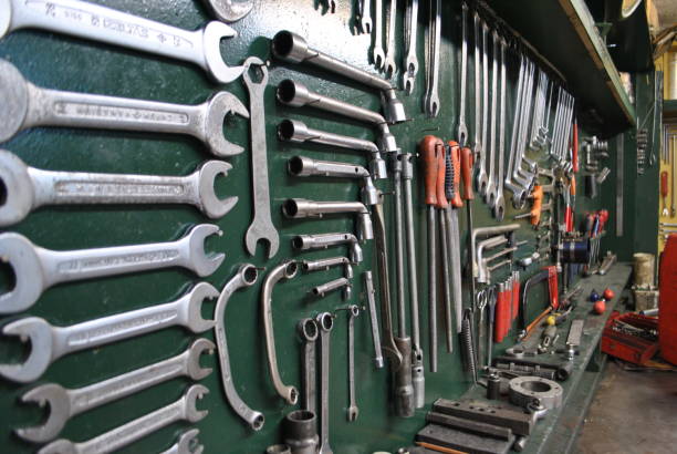 istock Car repair equipment in Garage 1174086190