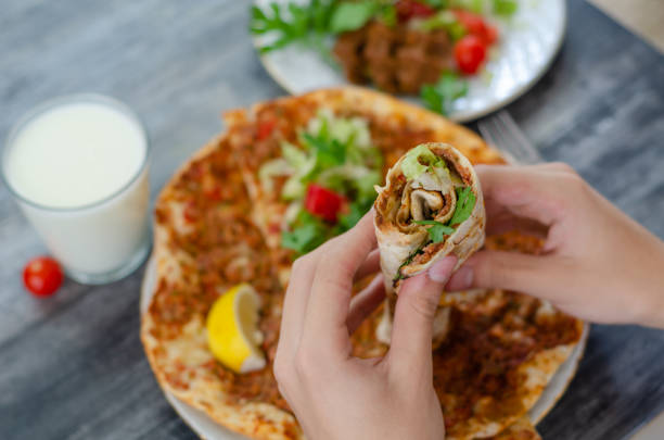 istock Traditional delicious Turkish food; Turkish Lahmacun 1174092904