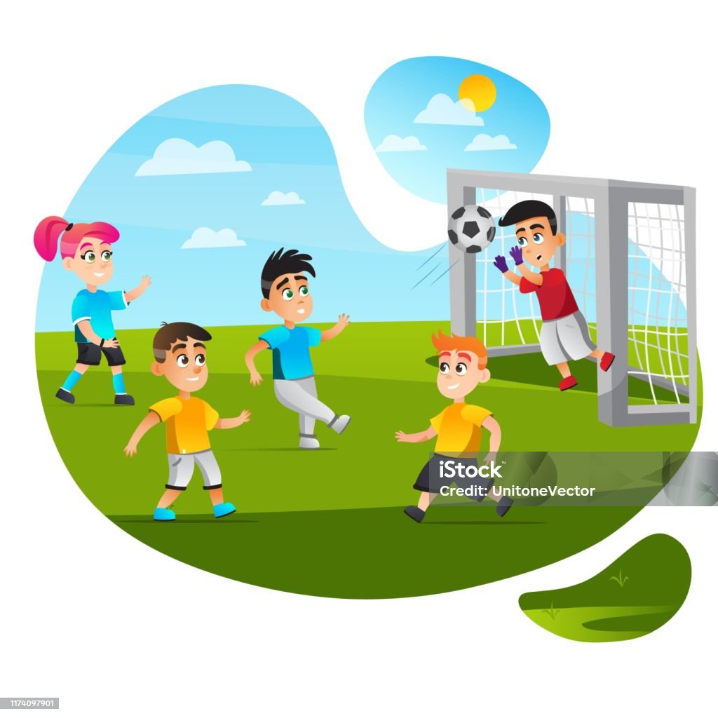 Boy Goalkeeper Save Goal Catch Ball Football Game Stock Illustration -  Download Image Now - Catching, Child, Sports Ball - iStock