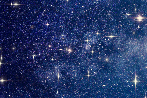 Estrellas de la Vía Láctea fotografiadas con telescopio astronómico. Mi trabajo de astronomía. photo