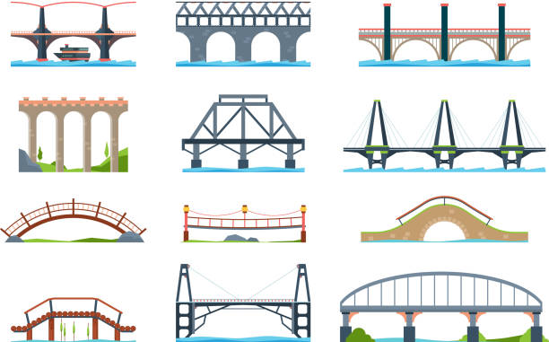 Ilustración de Puentes Acueducto De Hierro De Madera Con Columna De Objetos  Arquitectónicos Modernos Puente Vectorial En Estilo Plano y más Vectores  Libres de Derechos de Puente peatonal - iStock
