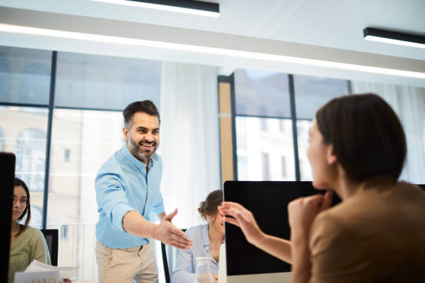 istock Business handshake, greeting a new employee. 1174118090