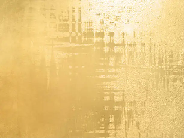 Photo of Gold background wall texture in elegant vintage style - abstract luxury pattern