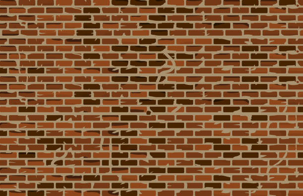 ilustrações, clipart, desenhos animados e ícones de grunge velho parede de tijolo fundo vector ilustração - abstract aging process backgrounds brick