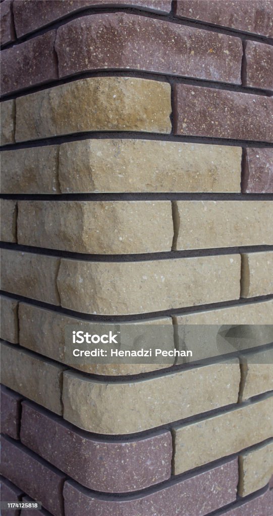 Bricks Column Texture Modern Brick Column With Brown And Gray Bricks Designer Texture ...