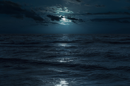 Baltic sea at moonlight. This file is cleaned and retouched.