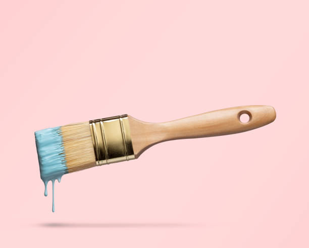 Perfect paintbrush on pink with clipping path