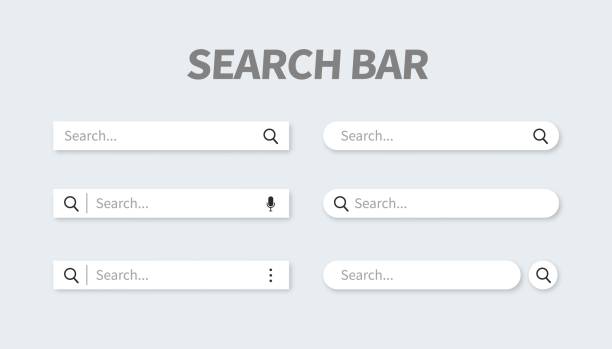 zestaw paska wyszukiwania z spadającym cieniem. - searching stock illustrations