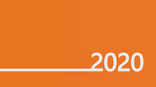 New Year 2020 on Orange Background