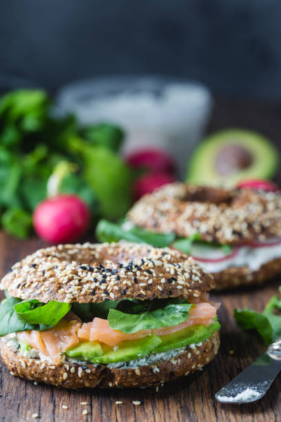 istock Healthy breackfast with bagels 1174151866