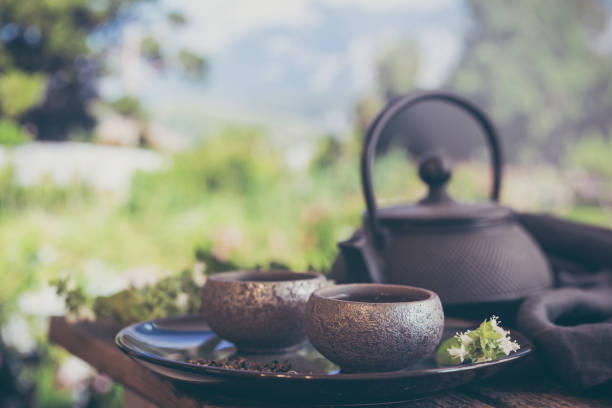 istock Two cups of green tea 1174152237