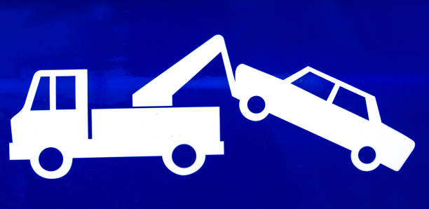 Close-up of a blue traffic sign for a suspended driver's license stock photo
