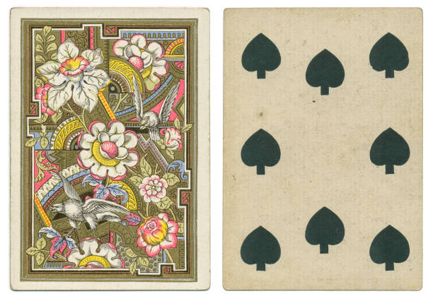 istock Pretty floral back design playing card Woolley 19th century 1174156744