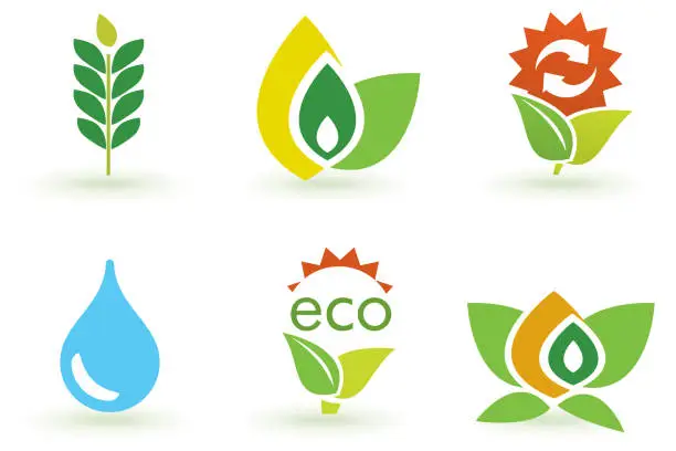 Vector illustration of Environmental Conservation Abstract Modern Icons