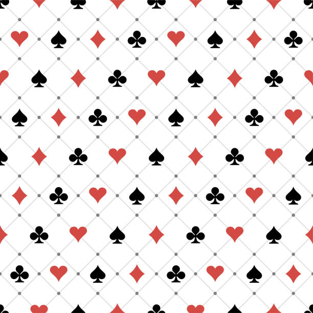 illustrazioni stock, clip art, cartoni animati e icone di tendenza di modello senza soluzione di continuità - poker