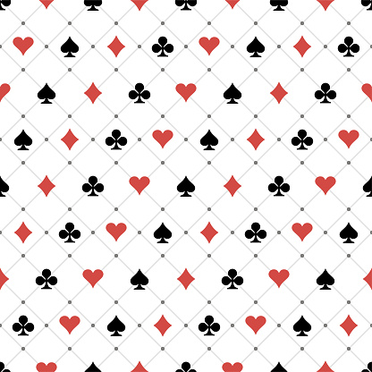 Seamless Pattern Playing Card Symbols