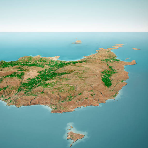 istock Sitia Crete Island 3D Render Aerial Horizon View From South Mar 2019 1174165403