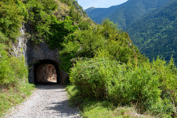 istock route and small tunnel. In the mountain 1174166752