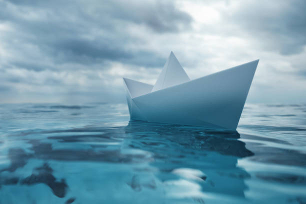 Paper Boat on Sea