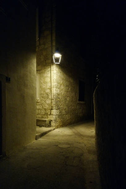 istock Old street lamp on the corner... 1174181932