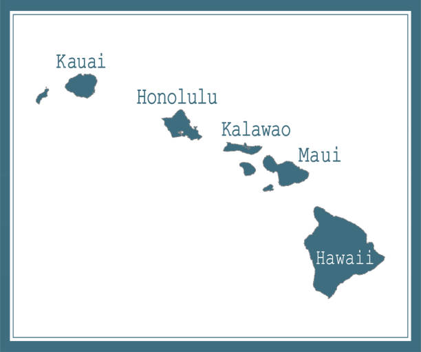 Hawaii counties map printable Downloadable county map of Hawaii state of United States of America. The map is accurately prepared by a map expert. kihei stock illustrations