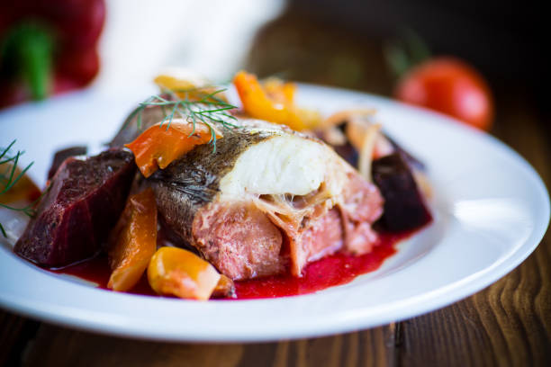 istock fish stew with beets and other vegetables in a plate 1174189114